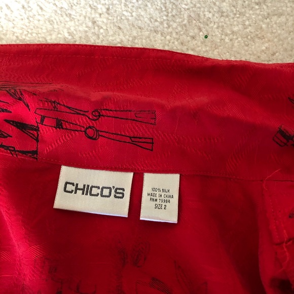 Chico’s Red Blouse - Picture 4 of 5